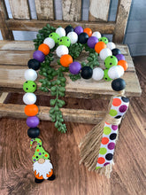 Load image into Gallery viewer, Halloween Polka Dot Beaded Garland with Gnome
