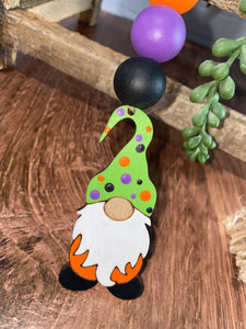 Halloween Polka Dot Beaded Garland with Gnome