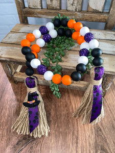 Halloween Beaded Garland with Witch's Hat Pendant
