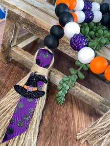 Halloween Beaded Garland with Witch's Hat Pendant
