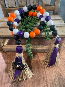Halloween Beaded Garland with Spider Pendant & Sparkle