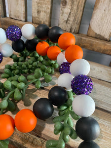Halloween Beaded Garland with Spider Pendant & Sparkle
