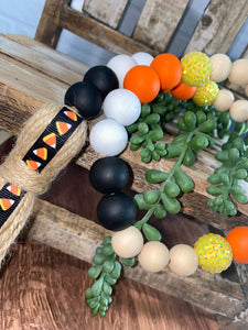Candy Corn Beaded Garland with Sparkle
