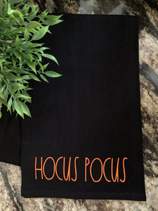 HOCUS POCUS Rae Dunn Inspired Black Dishtowel