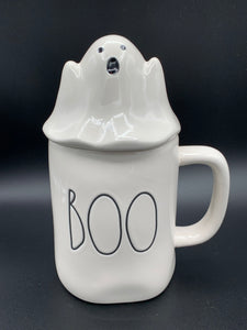 BOO Rae Dunn Ghost Mug with Topper