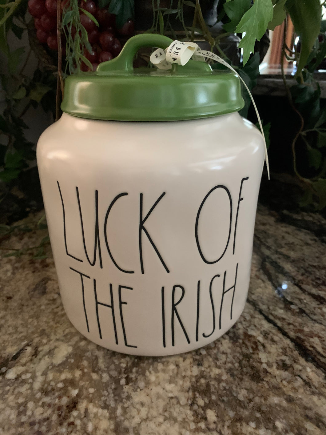 Rae Dunn LUCK OF THE IRISH Canister
