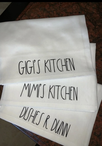 PERSONALIZED Rae Dunn Inspired Floursack Kitchen Towel