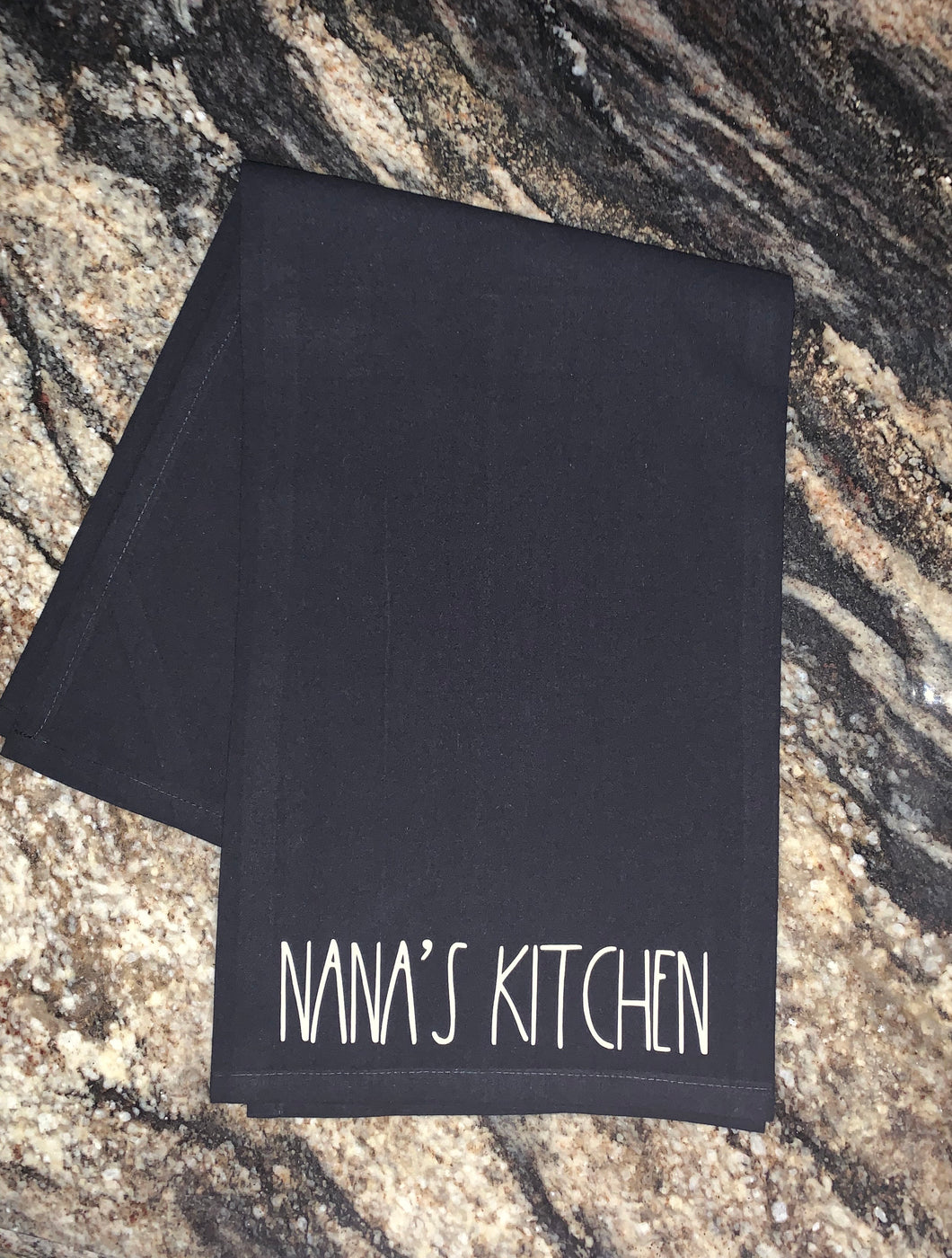 NANA'S KITCHEN Black Floursack Dishtowel