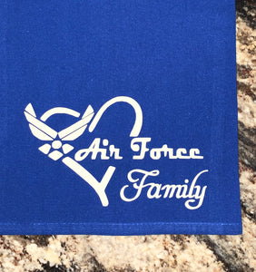 AIR FORCE FAMILY Blue Floursack Dishtowel
